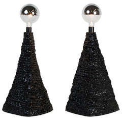 Katie Stout x Sean Gerstley Pair of Black Pyramid Table Lamps