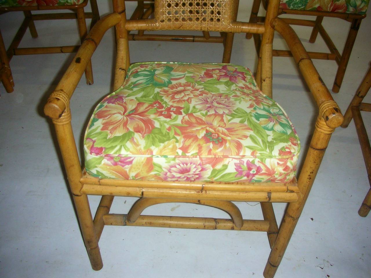 American Six Bamboo Dining Chairs For Sale