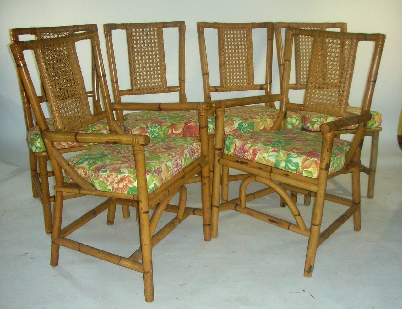 Six Bamboo Dining Chairs For Sale 1