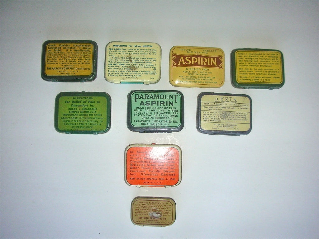 COLLECTION OF ADVERTISING: MEDICAL POCKET TINS-ASPIRIN