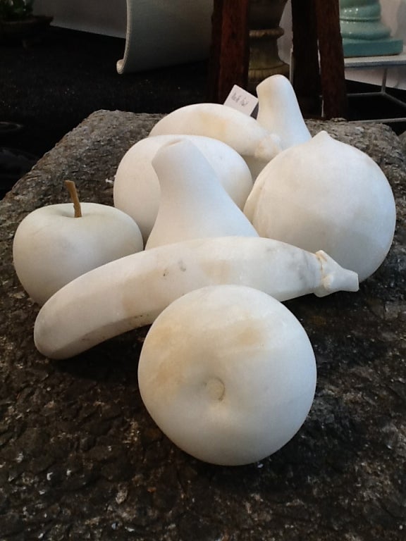 Folk Art Carved Marble Fruit