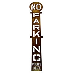 Vintage Brass No Parking Sign