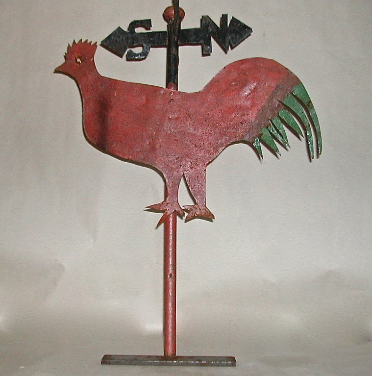 Folky Sheet Metal Rooster Weathervane