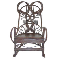 Antique American Bentwood Twig Rocking Chair