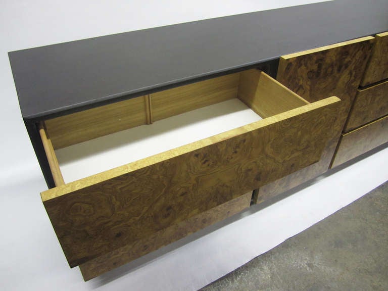 American Handsome Burl Wood Credenza by Milo Baughman for Lane