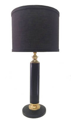 Leather Table Lamp in the Manner of Jacques Adnet