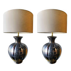 Pair of Glamorous Ceramic Metallic Table Lamp