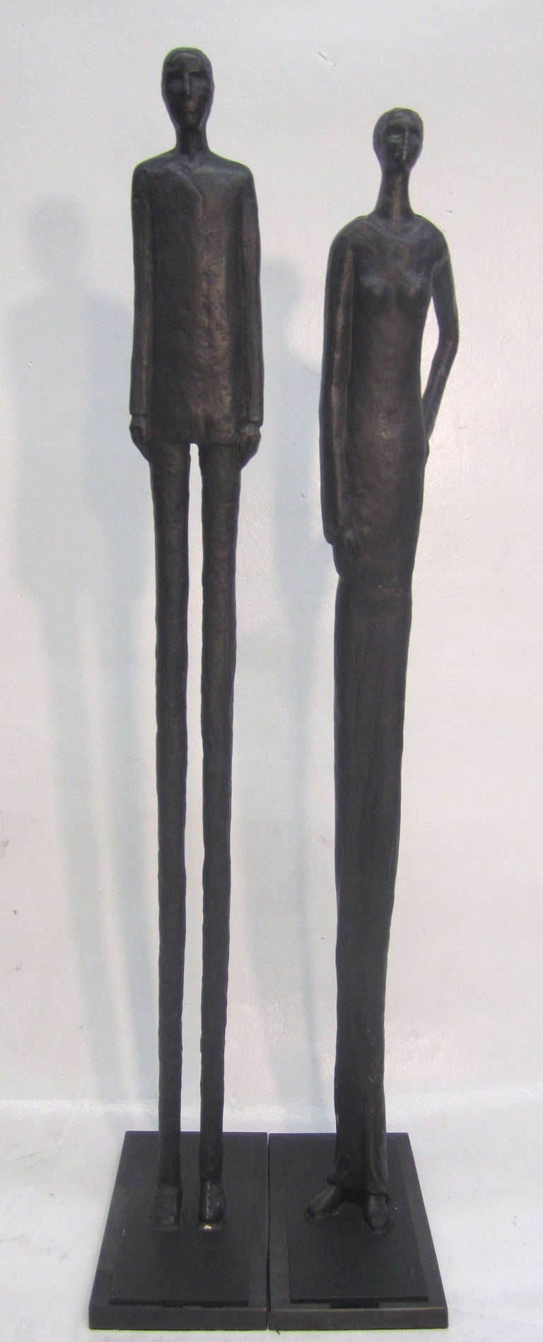 Américain Sculptures en fonte d'un couple