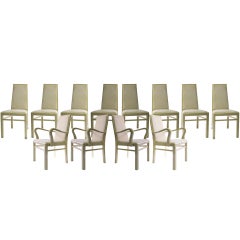 Italian Dining Chairs in Eggshell Lacquer, Set of Twelve 4