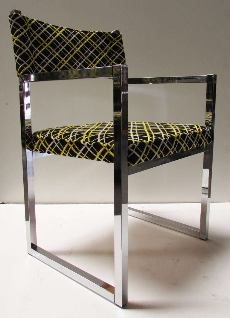 Late 20th Century Architectural 1970s Dining Chairs in Style of Milo Baughman, 6