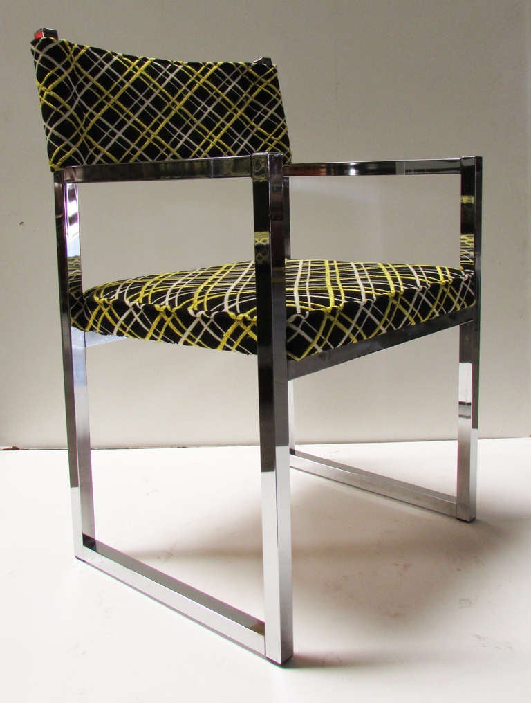 Mid-Century Modern Architectural 1970s Dining Chairs in Style of Milo Baughman, 6