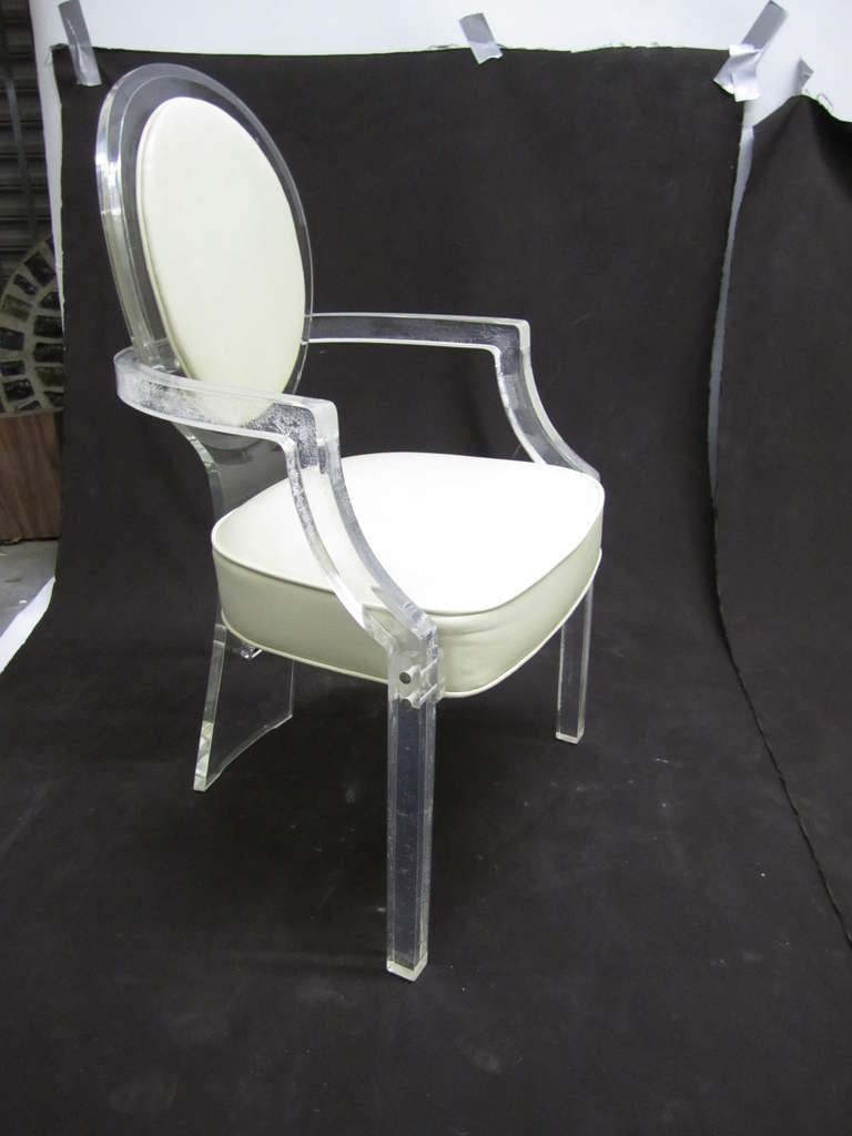 Late 20th Century Set of Four Armchairs in Lucite by Charles Hollis Jones