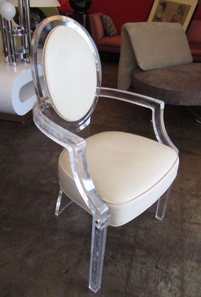 American Set of Four Armchairs in Lucite by Charles Hollis Jones