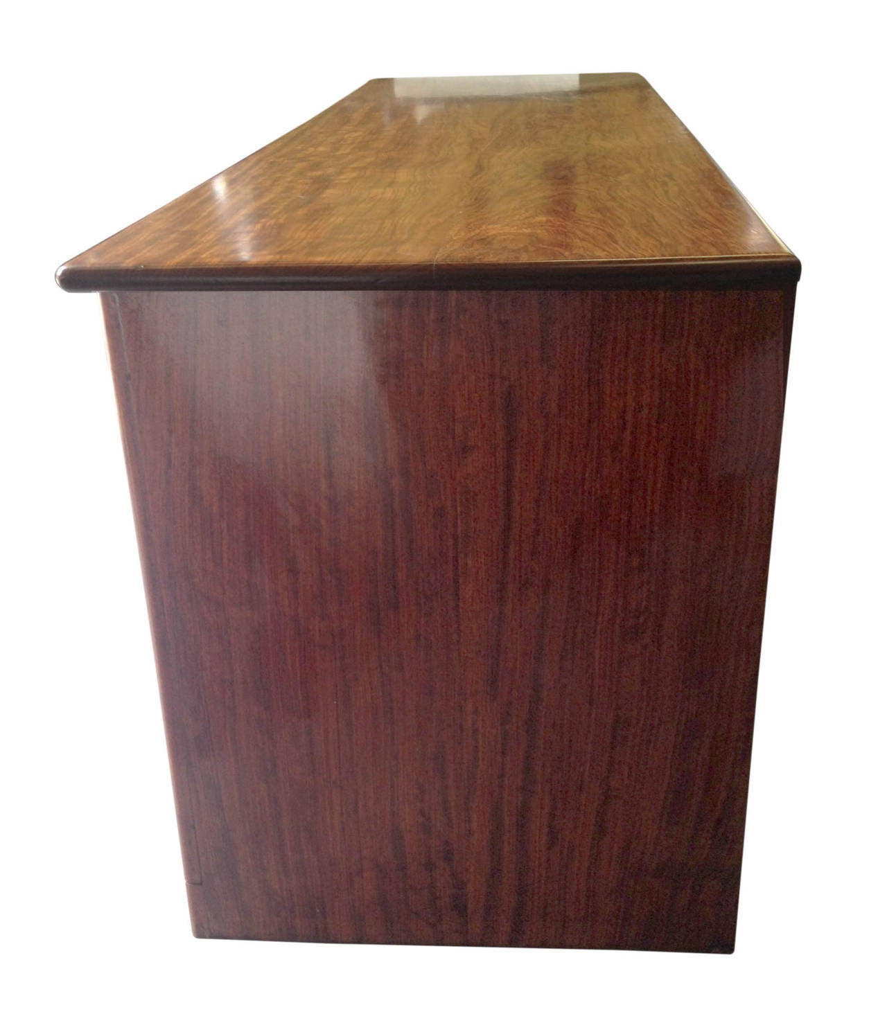American Gerald McCabe Large and Narrow Console Desk in Gorgeous Bubinga Wood