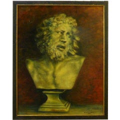 French Painting of a Classical Bust by Durand Louis 2