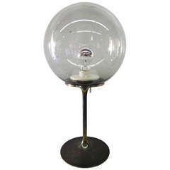 "Stemlite" Table Lamp with Smoked Glass Shade by Bill Curry for Design Line
