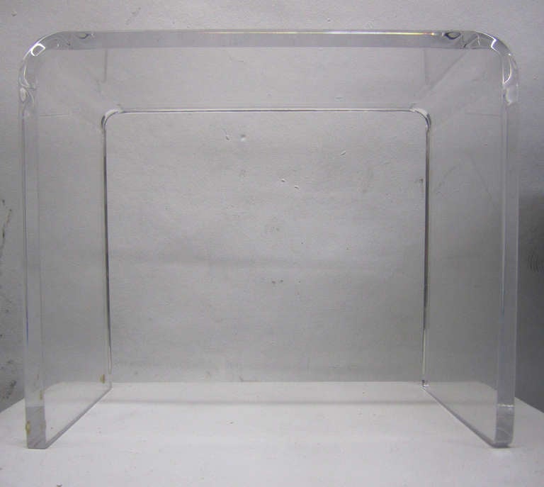 American Waterfall Side Table in Lucite