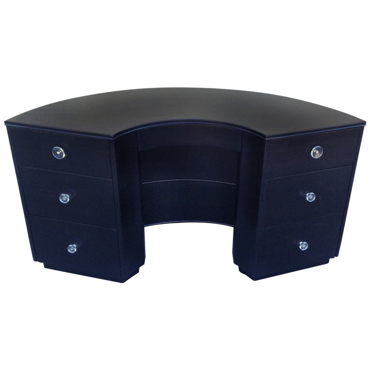 Half Circle Desk with Exterior Shelves