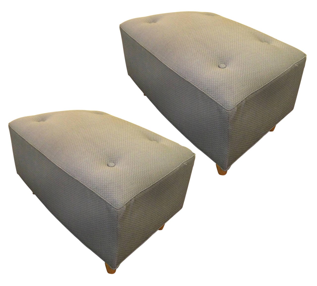 American Pair of Trapezoidal Ottomans by Heywood Wakefield