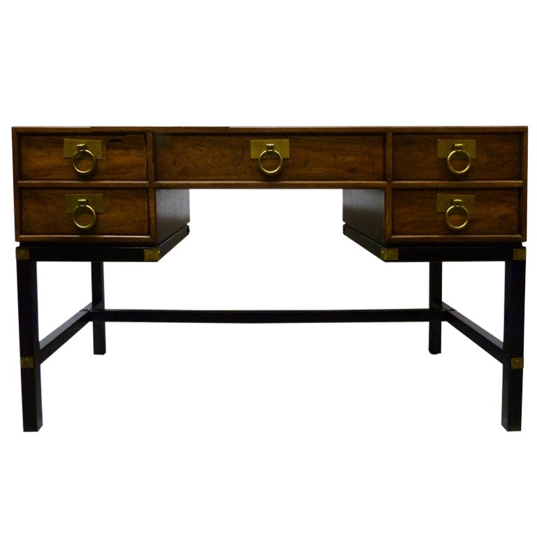 Henredon Walnut Circa 1960's Desk and Chair at 1stDibs