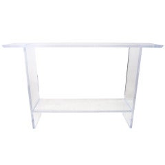 Minimal Lucite Two-Tier Console Table