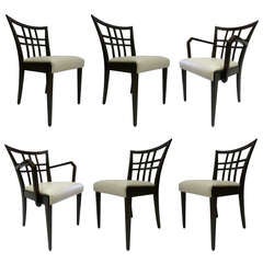 Vintage Paul Frankl Dining Chairs, Set of 10
