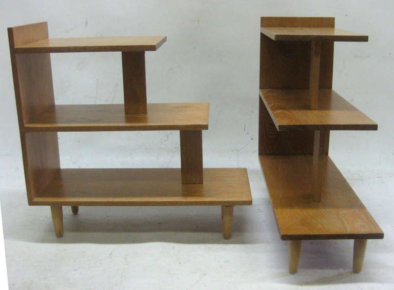 Stepped Side Tables / Shelves in the Manner of Paul Frankl, Pair