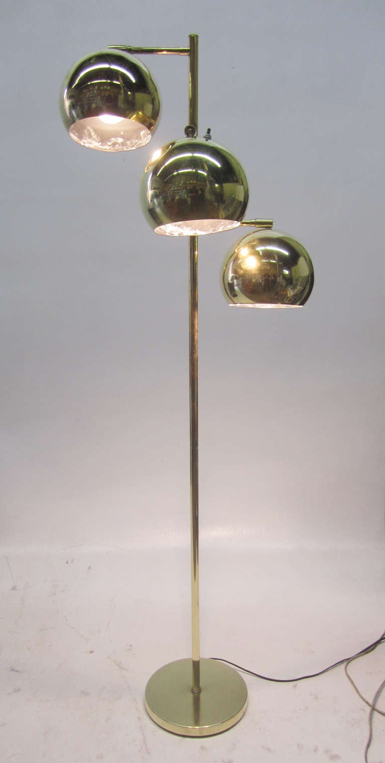 Three-Tier Brass Floor Lamp by Robert Sonneman 1