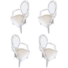 Set of Four Armchairs in Lucite by Charles Hollis Jones