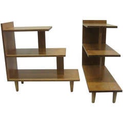 Stepped Side Tables / Shelves in the Manner of Paul Frankl, Pair
