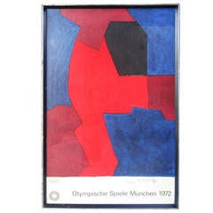 affiche lithographique originale des Jeux olympiques de Munich de 1972:: par Serge Poliakoff