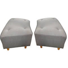 Pair of Trapezoidal Ottomans by Heywood Wakefield