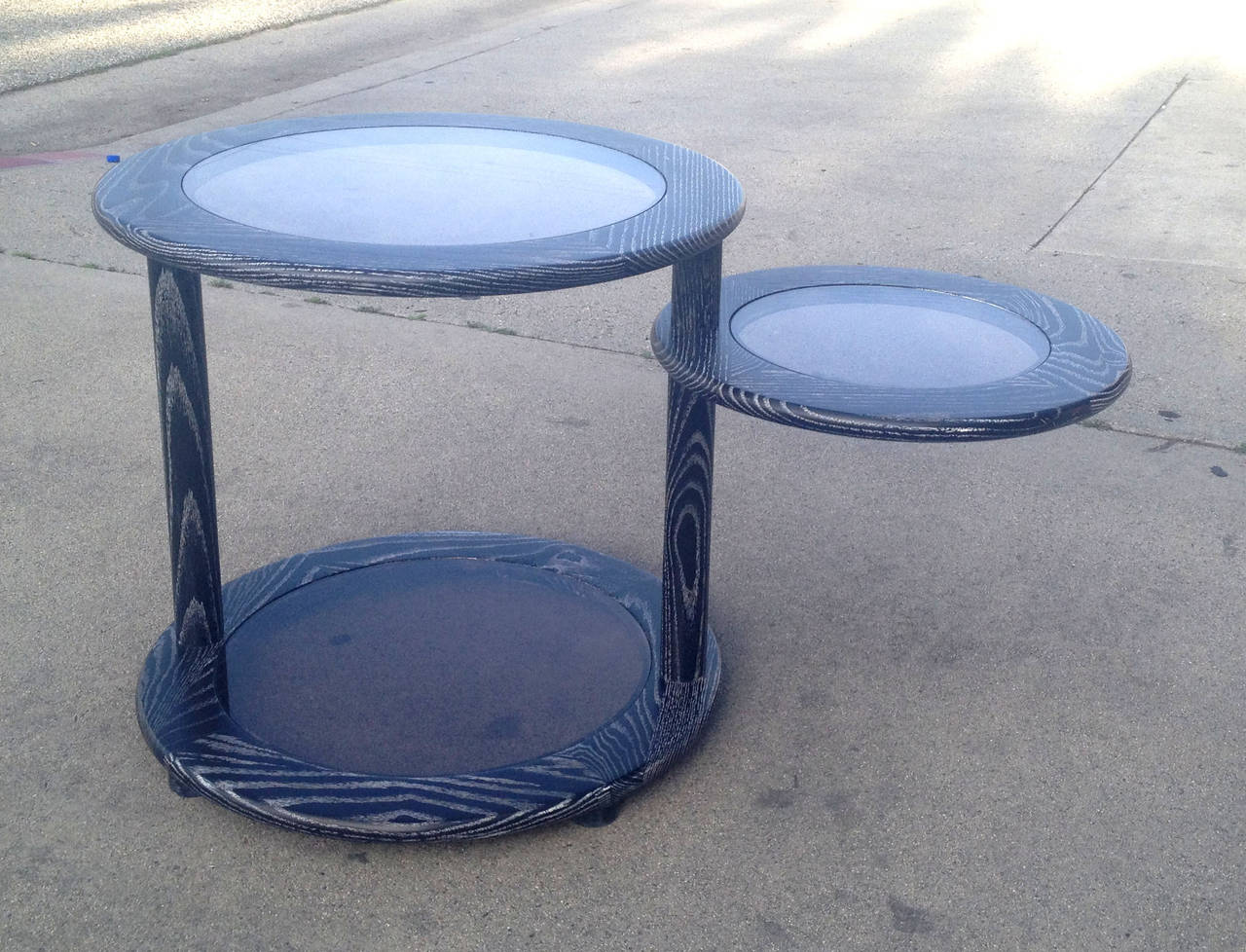 Circular Side Table with Swinging Central Tier 1