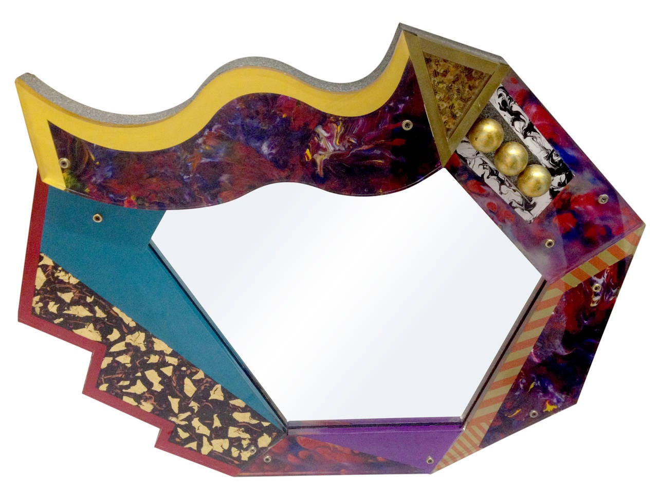 Miroir ludique de style Memphis