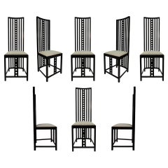 Charles Rennie Mackintosh Hill House Chairs, Set of Eight