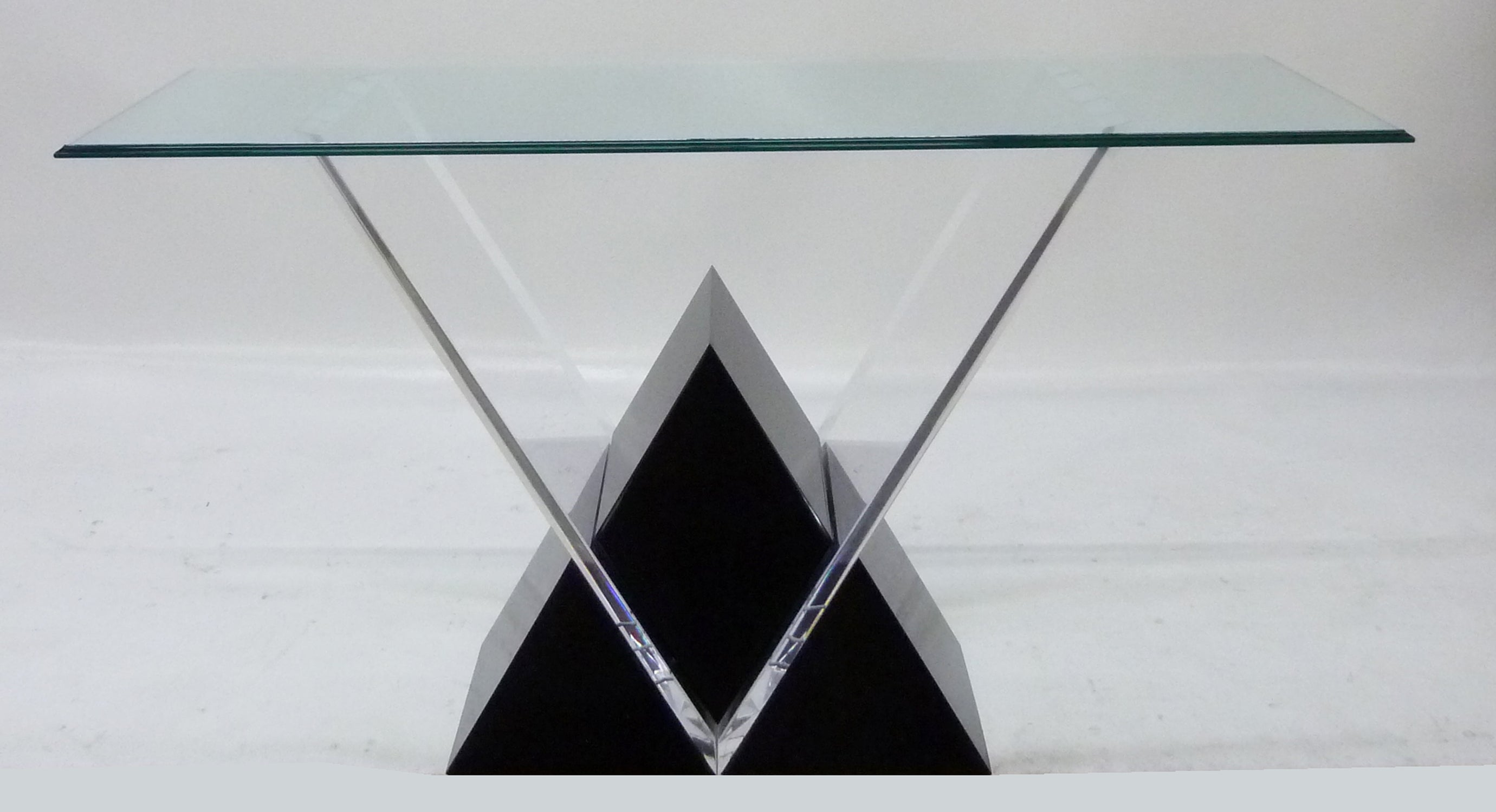 Architectural Two Tone Lucite Console Table