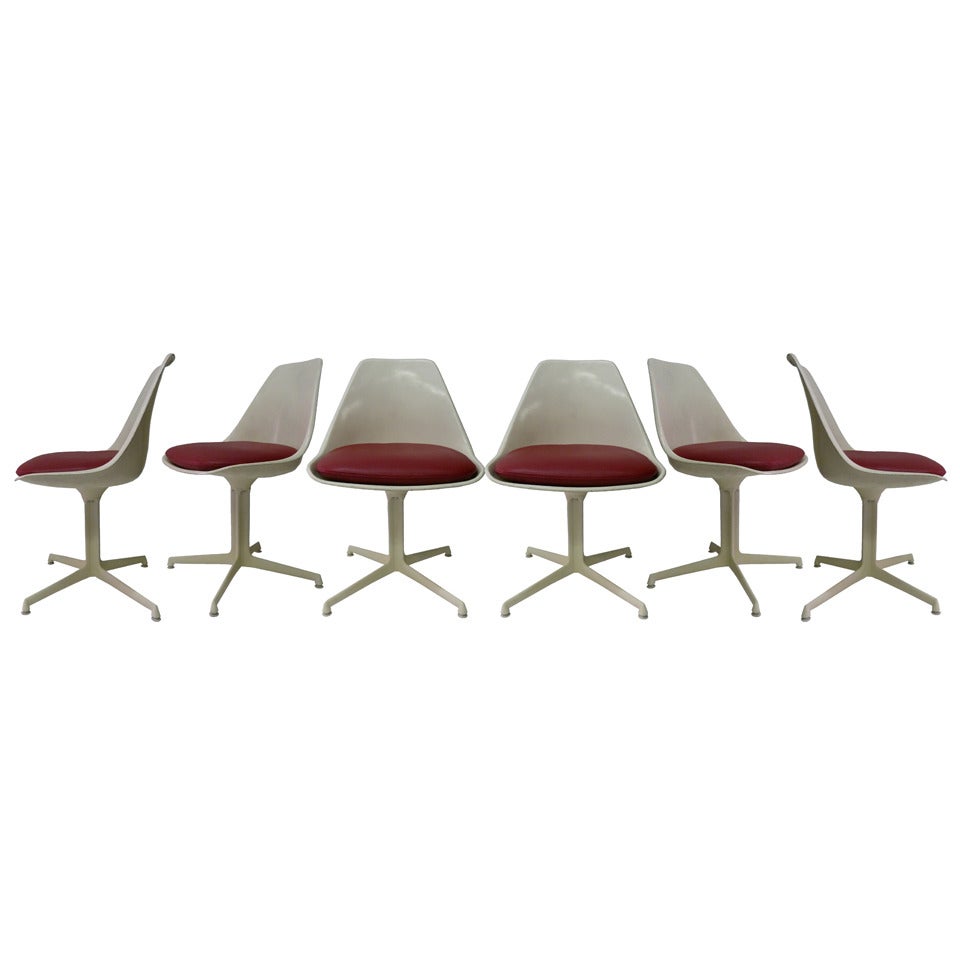 Burke Dining Chairs in Style of Eero Saarinen, Set of Six