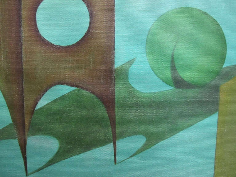 Mint Green Abstract In Excellent Condition In Pasadena, CA