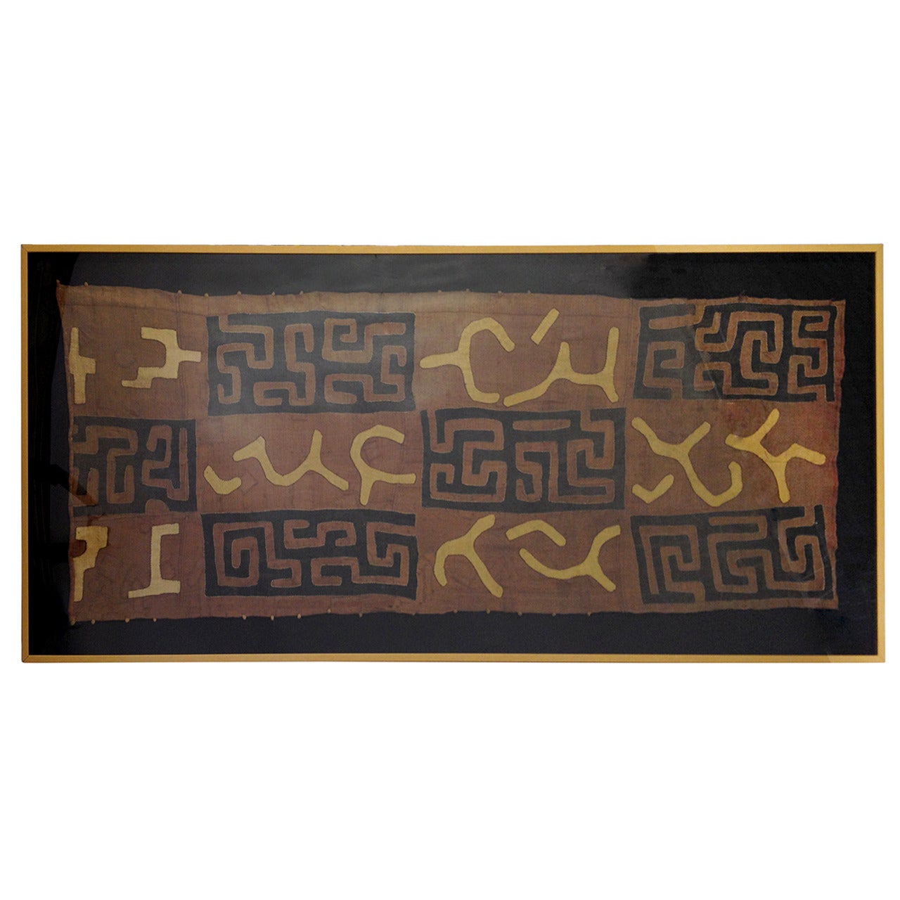 Impressive Large African Kuba Cloth, Framed