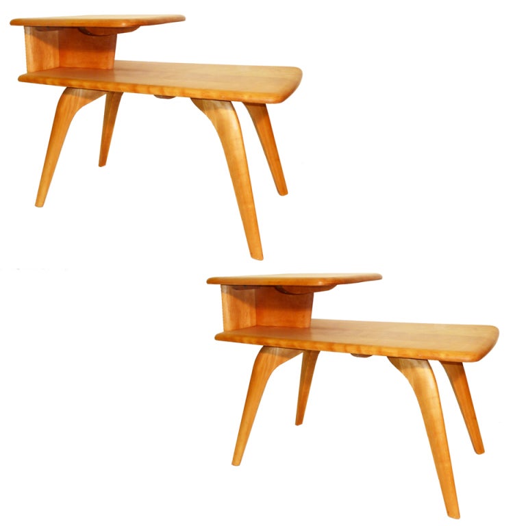 MidCentury Modern TwoTier Tables by Heywood Wakefield, Pair at 1stDibs
