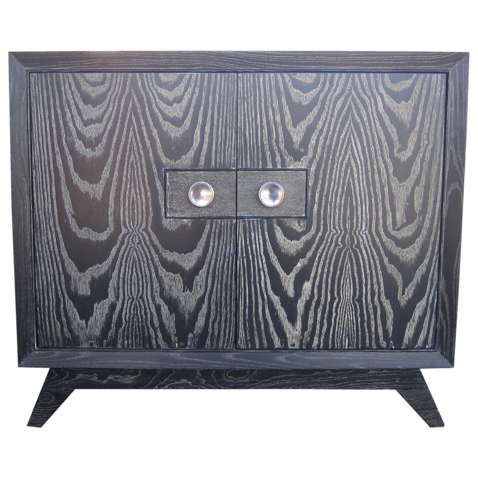 Petite Cerused Cabinet / Credenza by Paul Frankl for Brown Saltman