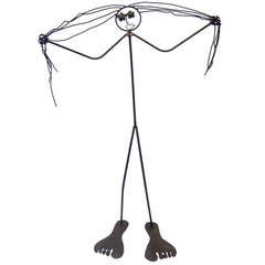 Playful Metal  Sculpture of a Girl