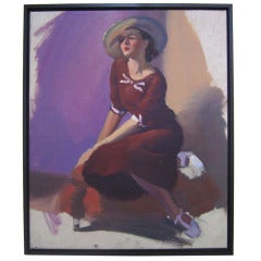 Unfinished Portrait of a Young Lady in Violet, circa 1940s 11