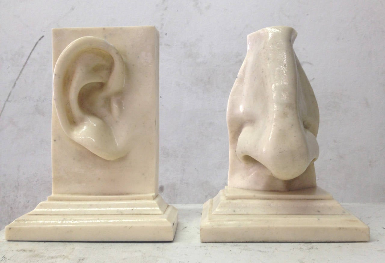 Late 20th Century Pair of Italian Figural Resin Bookends