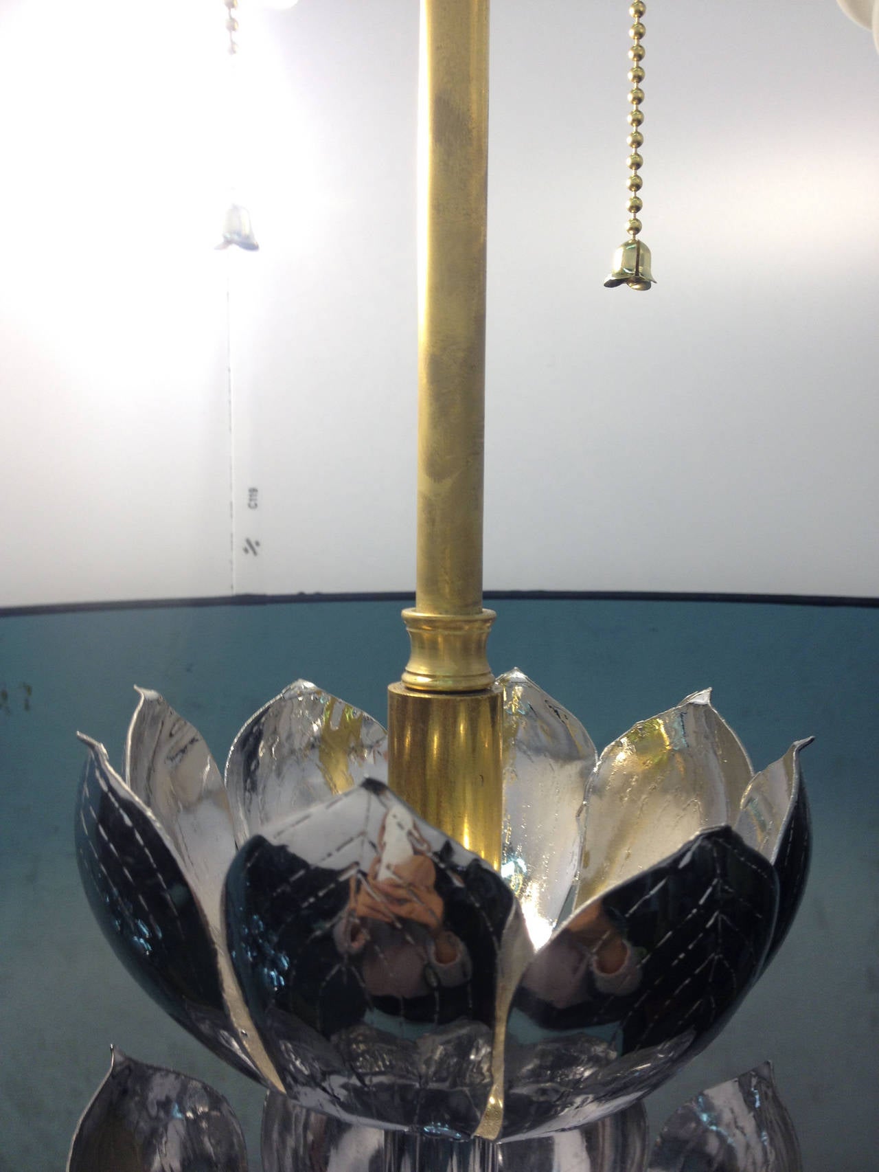 Mid-20th Century Tall Chrome Lotus Feldman Table Lamp