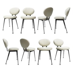 A Set of Eight French 50s Dining Chairs 