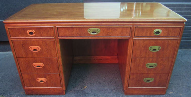 This classic campaign-style desk by Drexel was part of their 