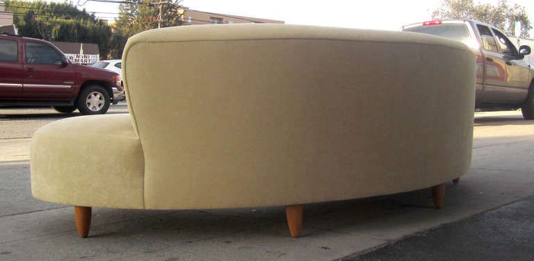 Curved Serpentine Sofa In Style of V. Kagan 1