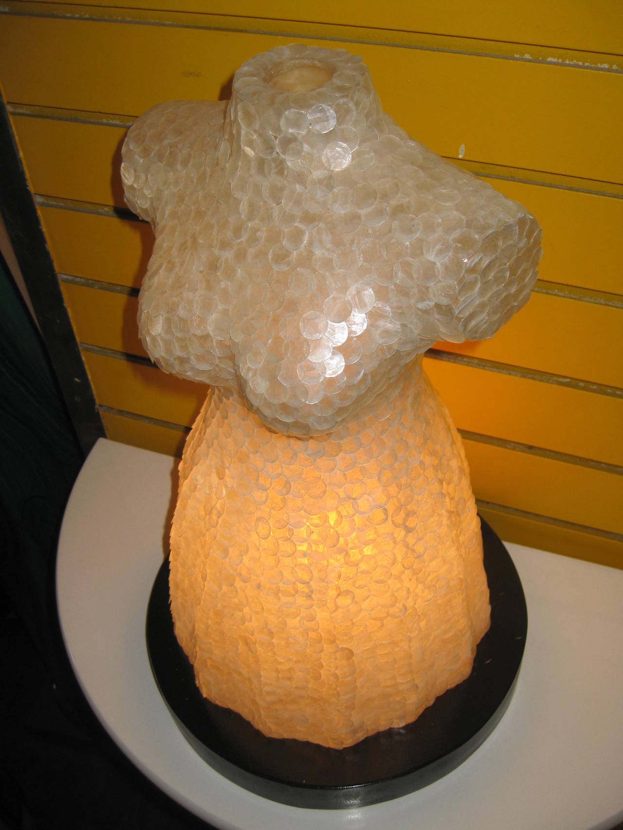 Capiz Paillette Dress Form Table Lamp 3