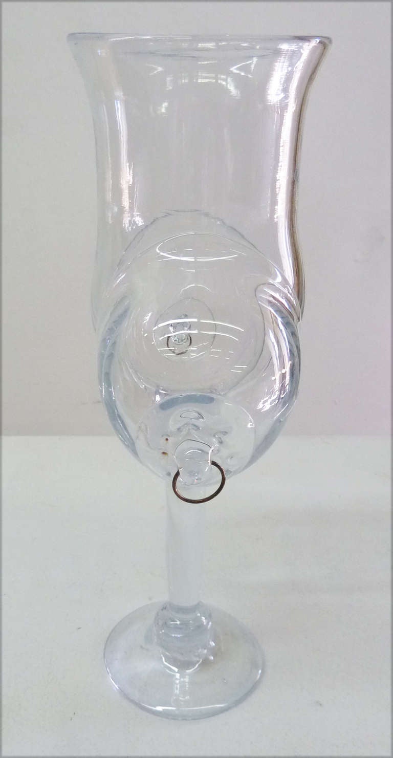 American Art Glass Breast Goblet / Vase
